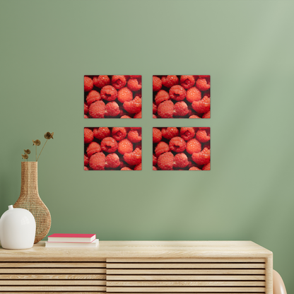 Raspberry Rectangle Wall Tiles Set of 4