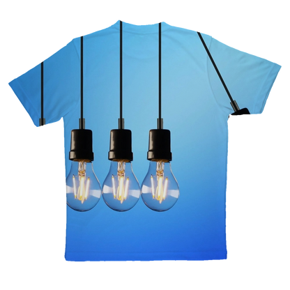 Light Bulbs Sublimation Performance Adult T-Shirt