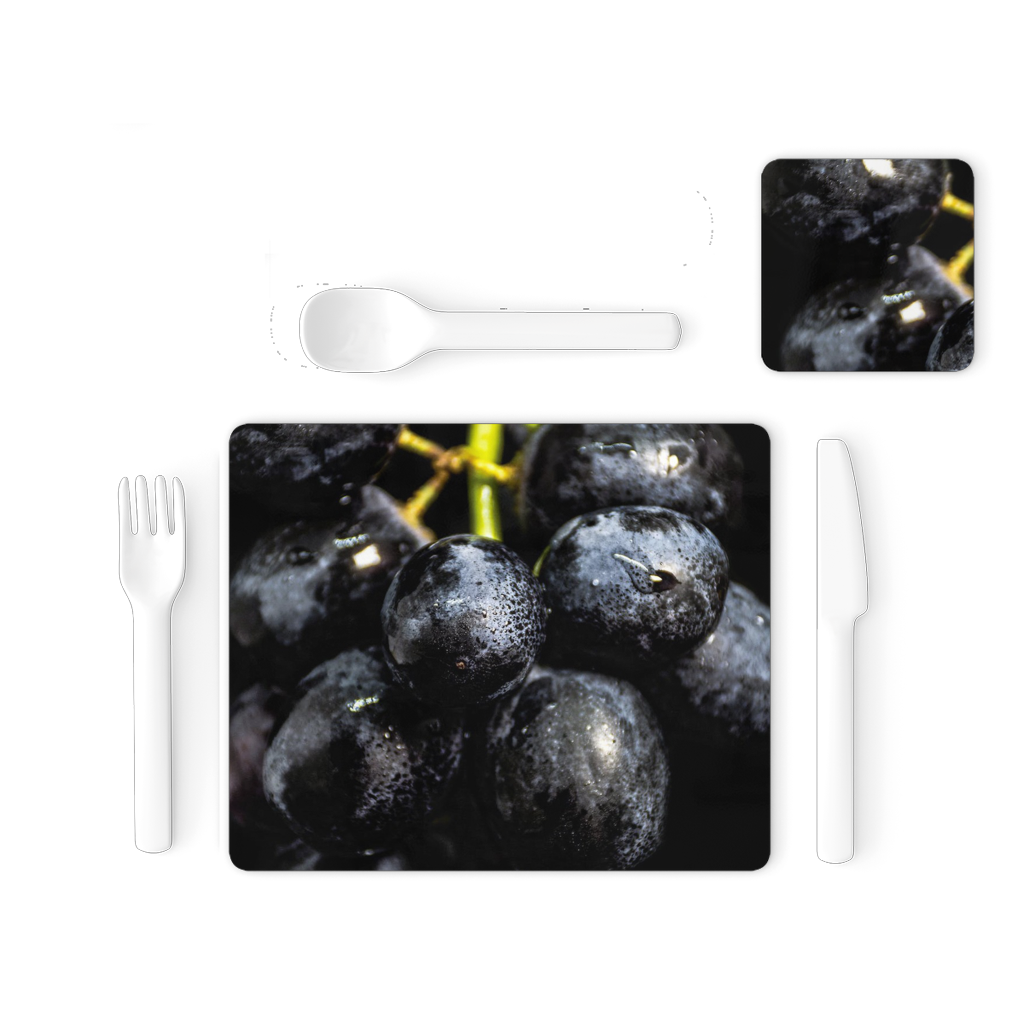 Grapes Single Placemat and Coaster Set