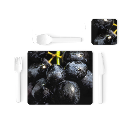 Grapes Single Placemat and Coaster Set