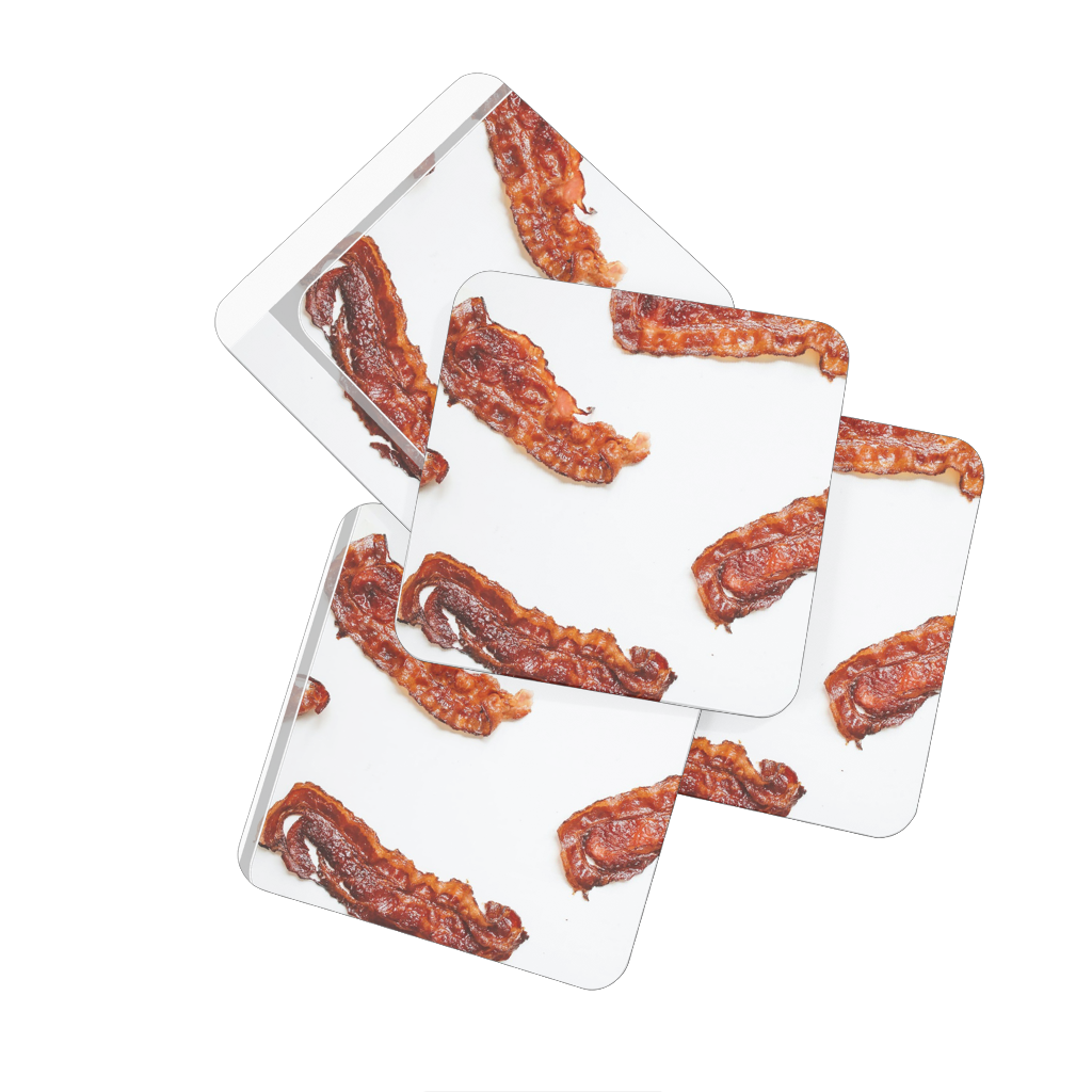 Bacon Hardboard Coaster Set of 4