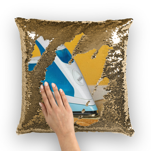 Grilled Cheese Sequin Cushion Cover