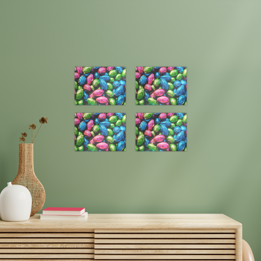 Easter Eggs Rectangle Wall Tiles Set of 4