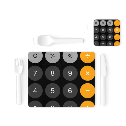 Calculator Single Placemat and Coaster Set