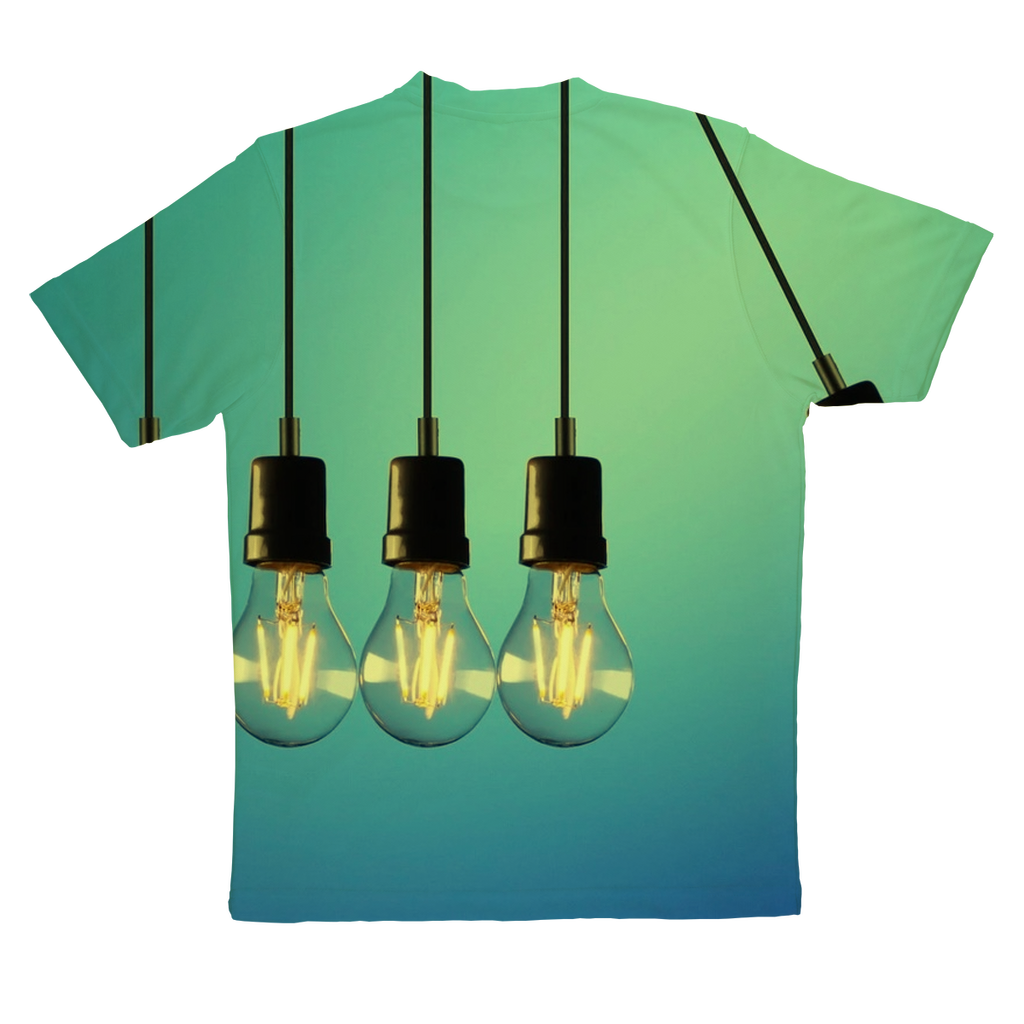 Light Bulbs Sublimation Performance Adult T-Shirt