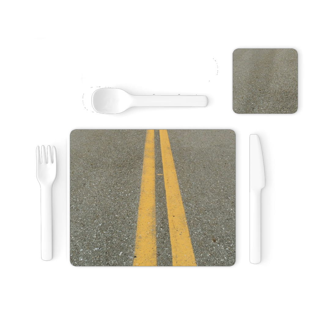 Road Single Placemat and Coaster Set