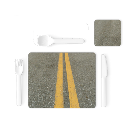 Road Single Placemat and Coaster Set