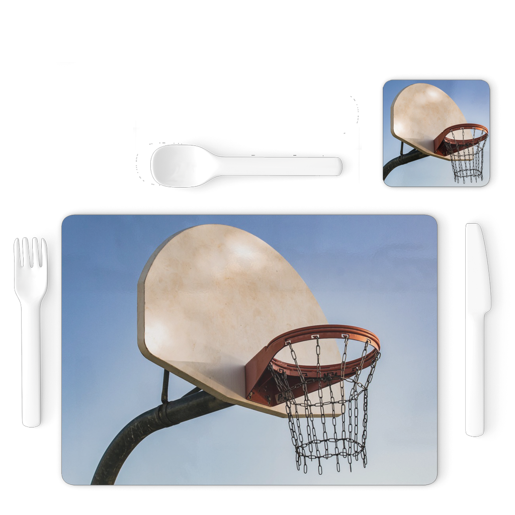 Basketball Single Placemat and Coaster Set