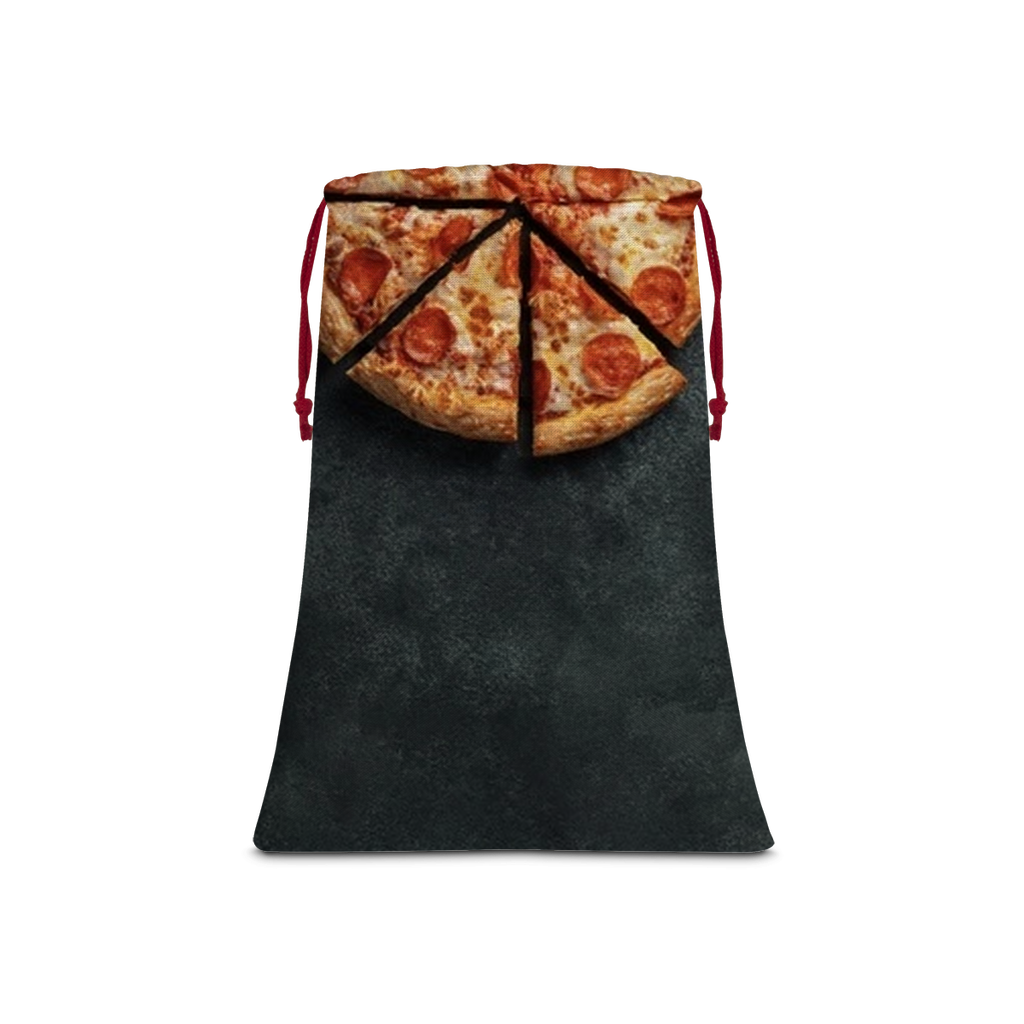 Pizza Sublimation Linen Drawstring Sack