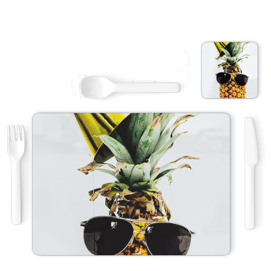Pineapple Single Placemat and Coaster Set