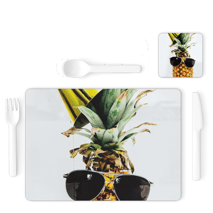 Pineapple Single Placemat and Coaster Set