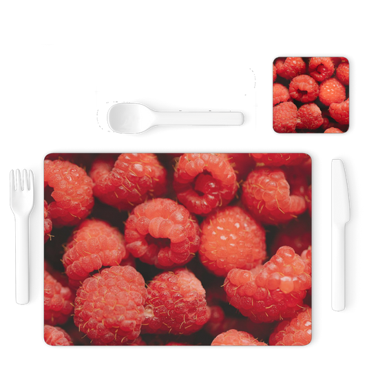 Raspberry Single Placemat and Coaster Set