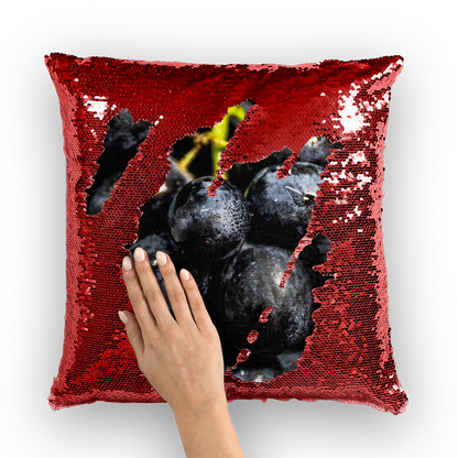 Grapes Sequin Cushion Cover