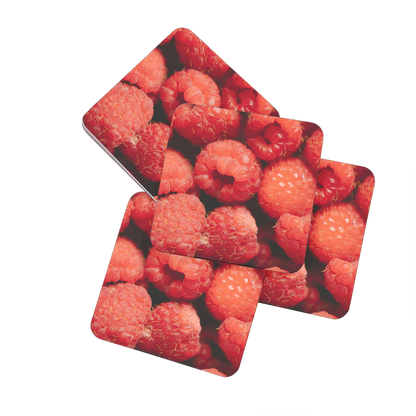 Raspberry Hardboard Coaster Set of 4