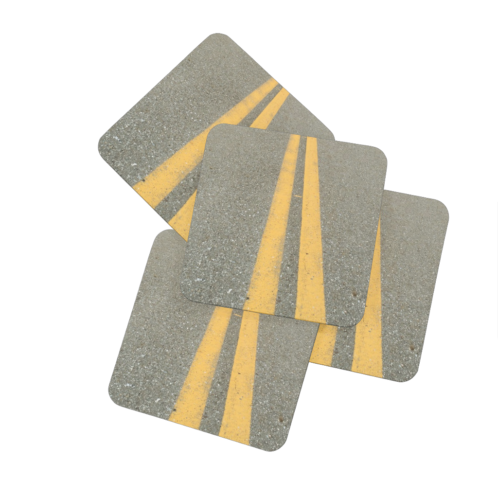 Road Hardboard Coaster Set of 4