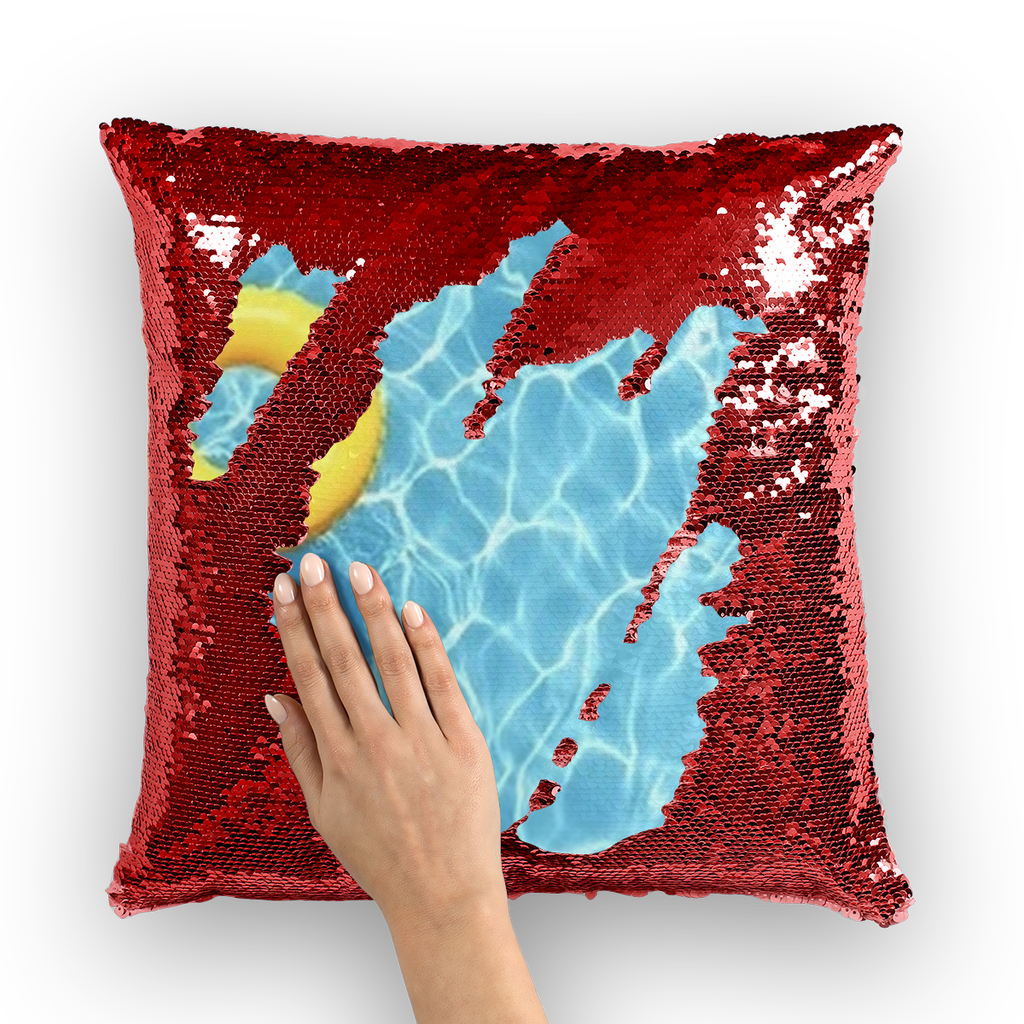 Pool Sequin Cushion Cover