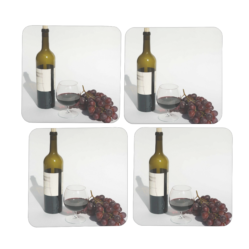 Wine Hardboard Coaster Set of 4