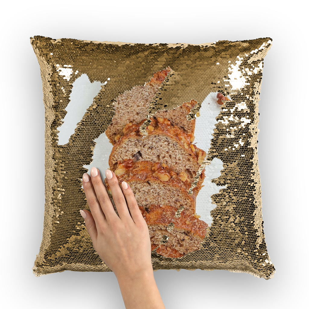 Banana Bread Sequin Cushion Cover