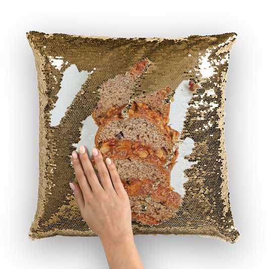 Banana Bread Sequin Cushion Cover