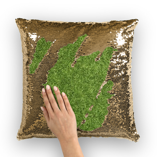 Grass Sequin Cushion Cover