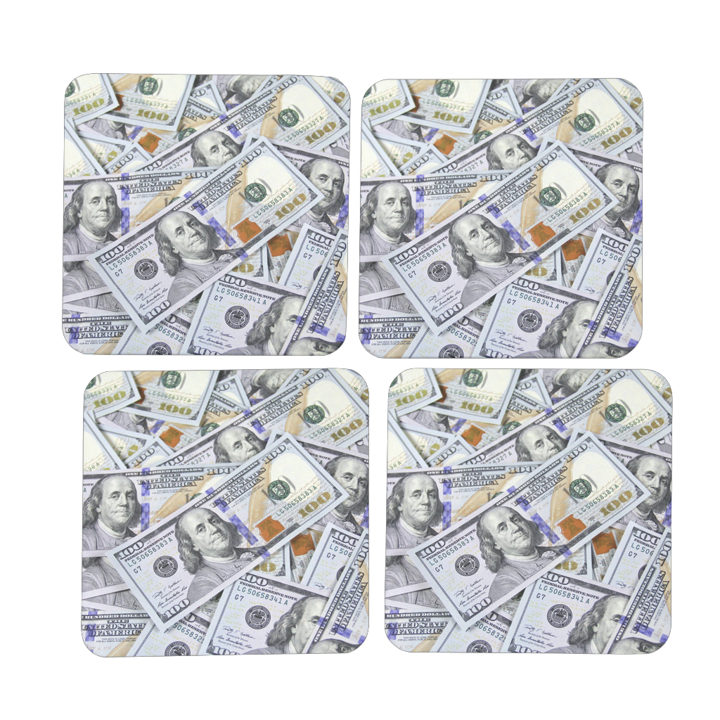 Money Hardboard Coaster Set of 4