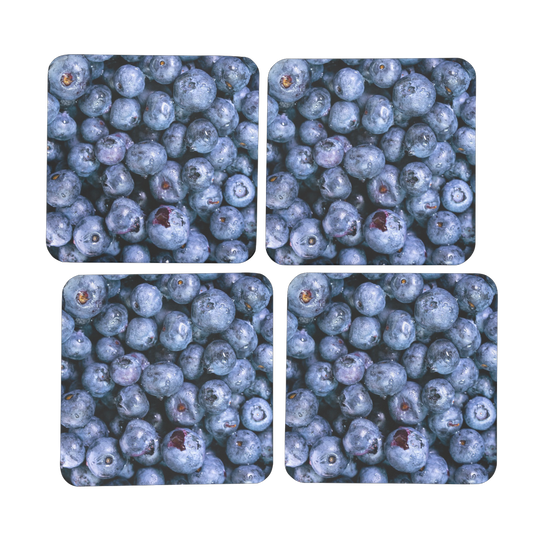 Blueberry Hardboard Coaster Set of 4